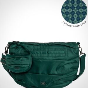 Lug “Scuffle”pleated convertible bag with slouchy hobo vibe. Wickedly Green, NWT